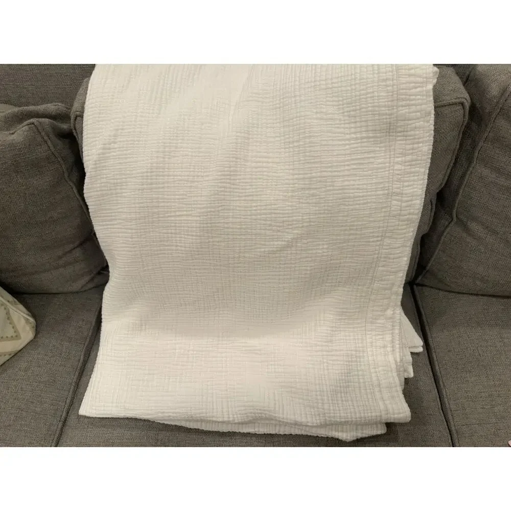Boll & Branch Dream Bed Blanket Organic Cotton white king/cal king NEW $369